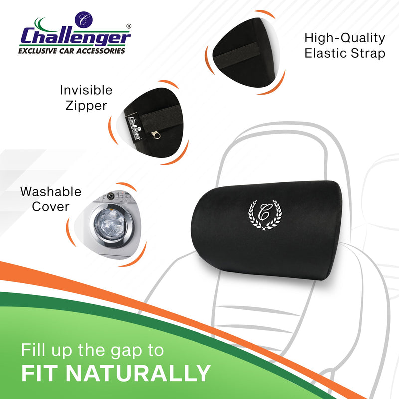 Challenger® 'V Shape' - PU Foam Cushion for Neck Support in Car/Office Seat (Set of 2)