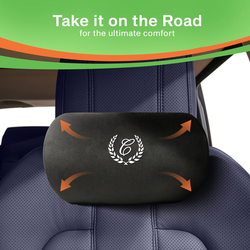 Challenger® 'V Shape' - PU Foam Cushion for Neck Support in Car/Office Seat (Set of 2)