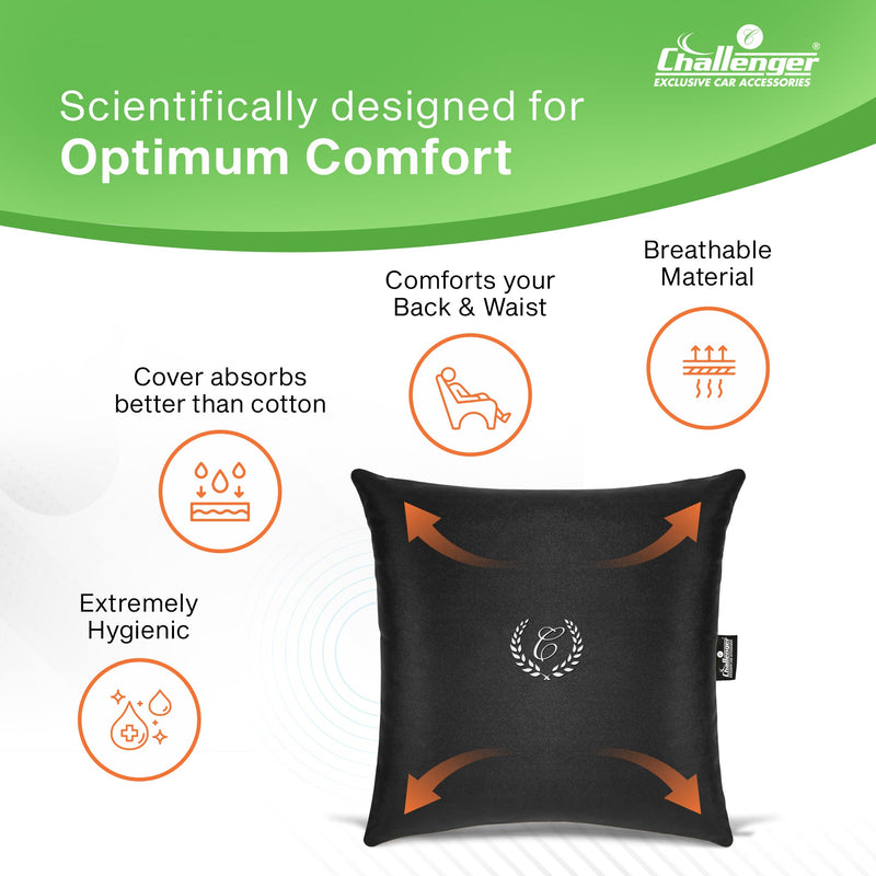 Challenger® 'Square Pillow' - Memory Foam Cushion for Back Support (Set of 2)