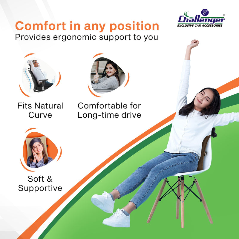 Challenger® 'Square Pillow' - Memory Foam Cushion for Back Support (Set of 2)