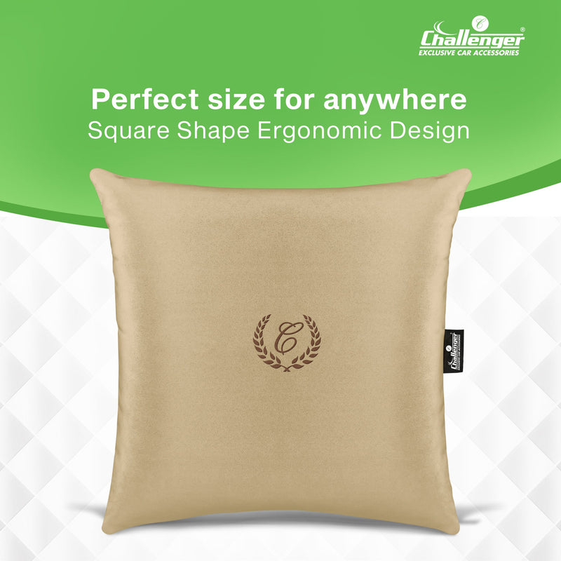 Challenger® 'Square Pillow' - Memory Foam Cushion for Back Support (Set of 2)
