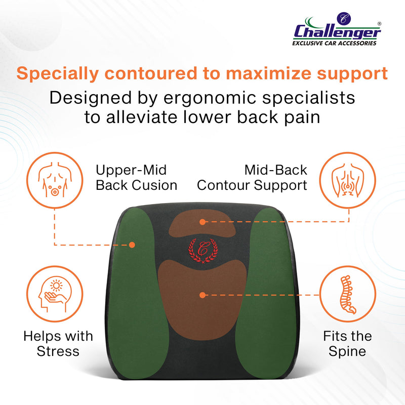 Challenger® 'L5 Orthopaedic Cushion' - Memory Foam Orthopaedic Cushion for Back Support