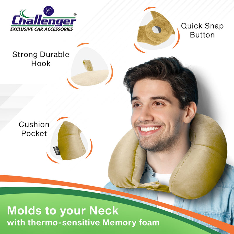 Challenger® 'Travel Pillow' - Memory Foam Travel Pillow for Neck Support